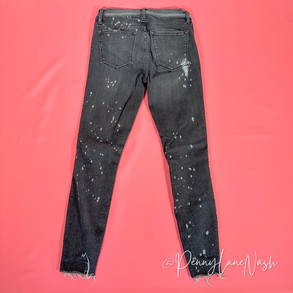 Black Orchid Noah Paint Splatter Ankle Fray Skinny Jean Galaxian - Picture 8 of 11